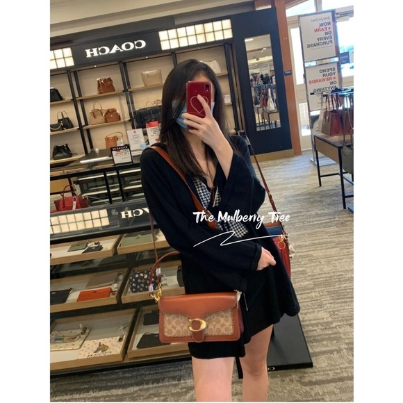 Coach Tabby 6793 Shoulder Bag 26 In Signature Canvas With Beadchain Beige NWT - Picture 10 of 13